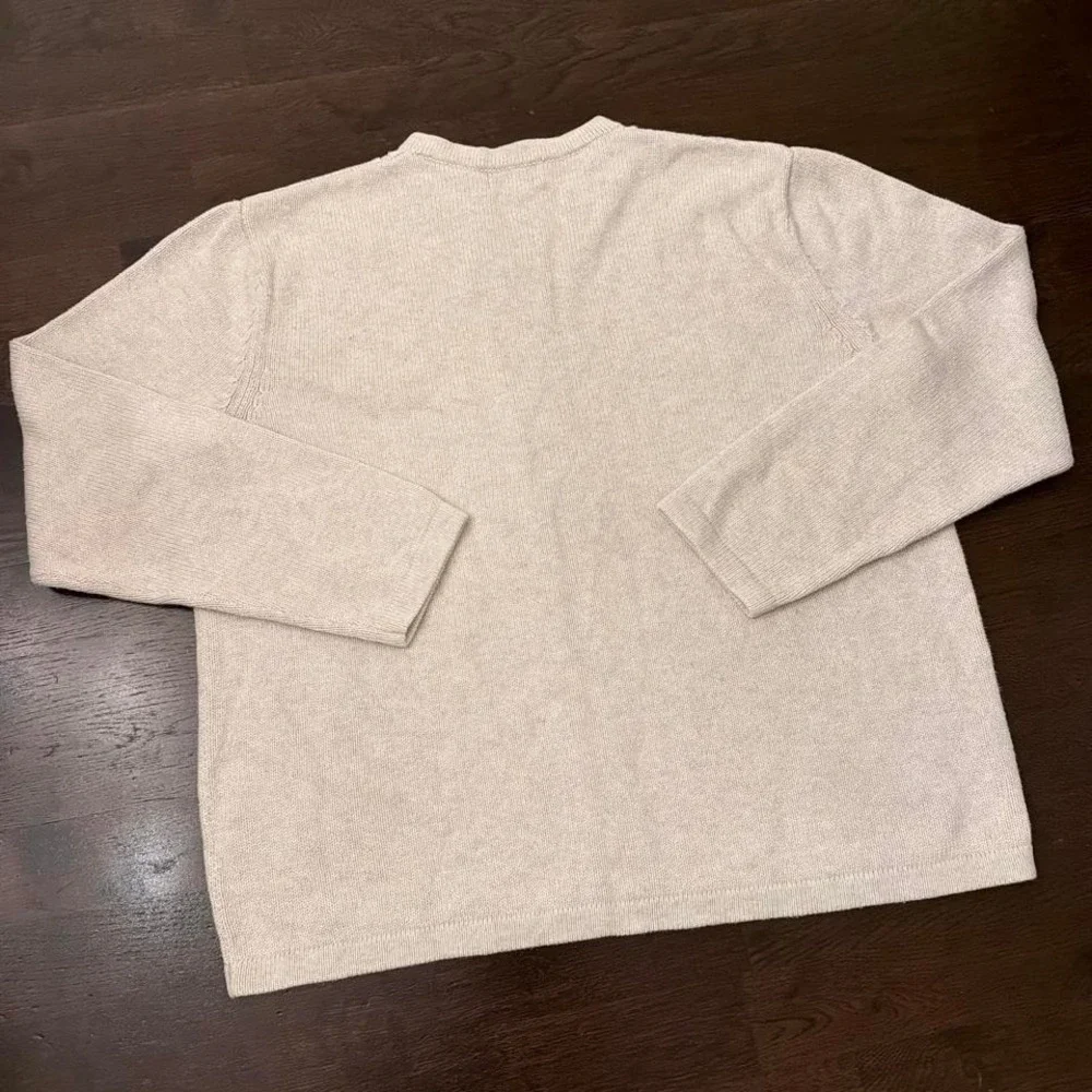 Y2K Vintage‎ Banana Republic V-Neck 3D Cable Knit Sweater | Beige | XL